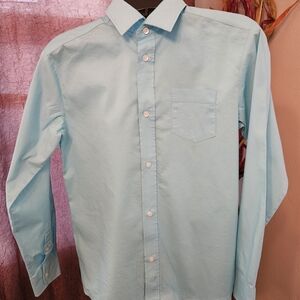 Boys Chaps Sky Blue Casual Button Down Shirt